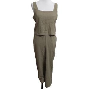 *NWT* Automet Small Olive Soft Linen Lounge Summer Pants Outfit #25y67